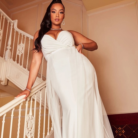 FASHION NOVA White tulle maxi wedding dress, NWT - Picture 3 of 11